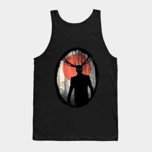 Hannibal Wendigo with Antlers Red Moon Silhouette Tank Top